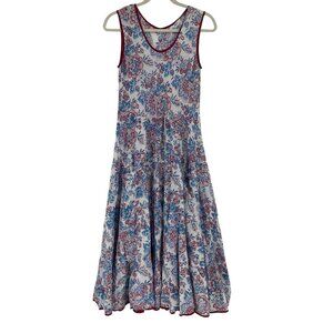 Handmade Dress Women’s S / M Midi Floral Block Print Boho Cotton Cottagecore